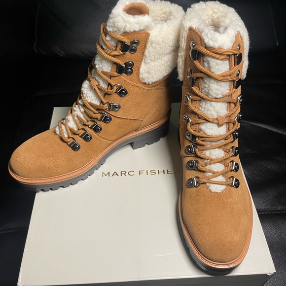 MARC FISHER Suede Cozy Hiker Boots - Picture 2 of 3